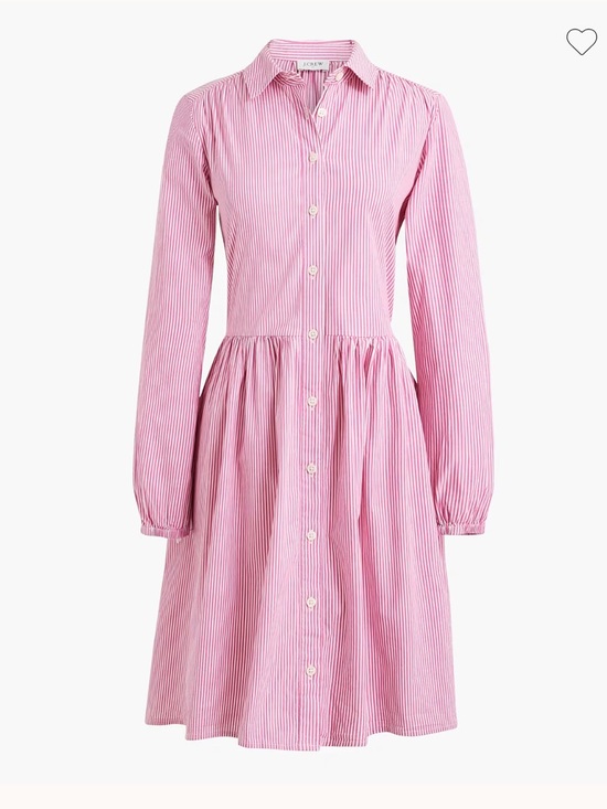 J. Crew Factory Dresses & Skirts - J. Crew Factory Pink Stripe Chambray Mini Shirt-Dress Size 10